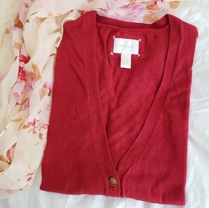 Forever 21 red cardigan gold buttons
